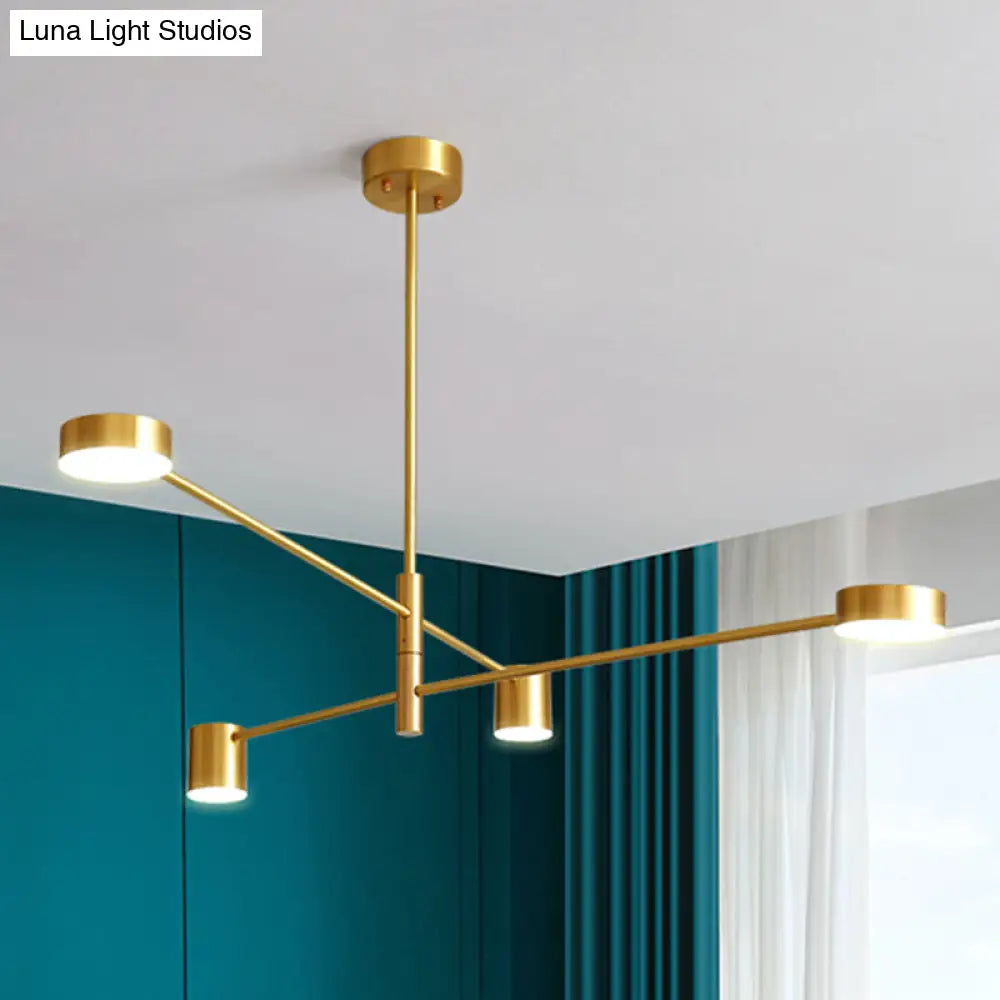 Modern Gold Pendant Ceiling Light With Flat Metal Discs