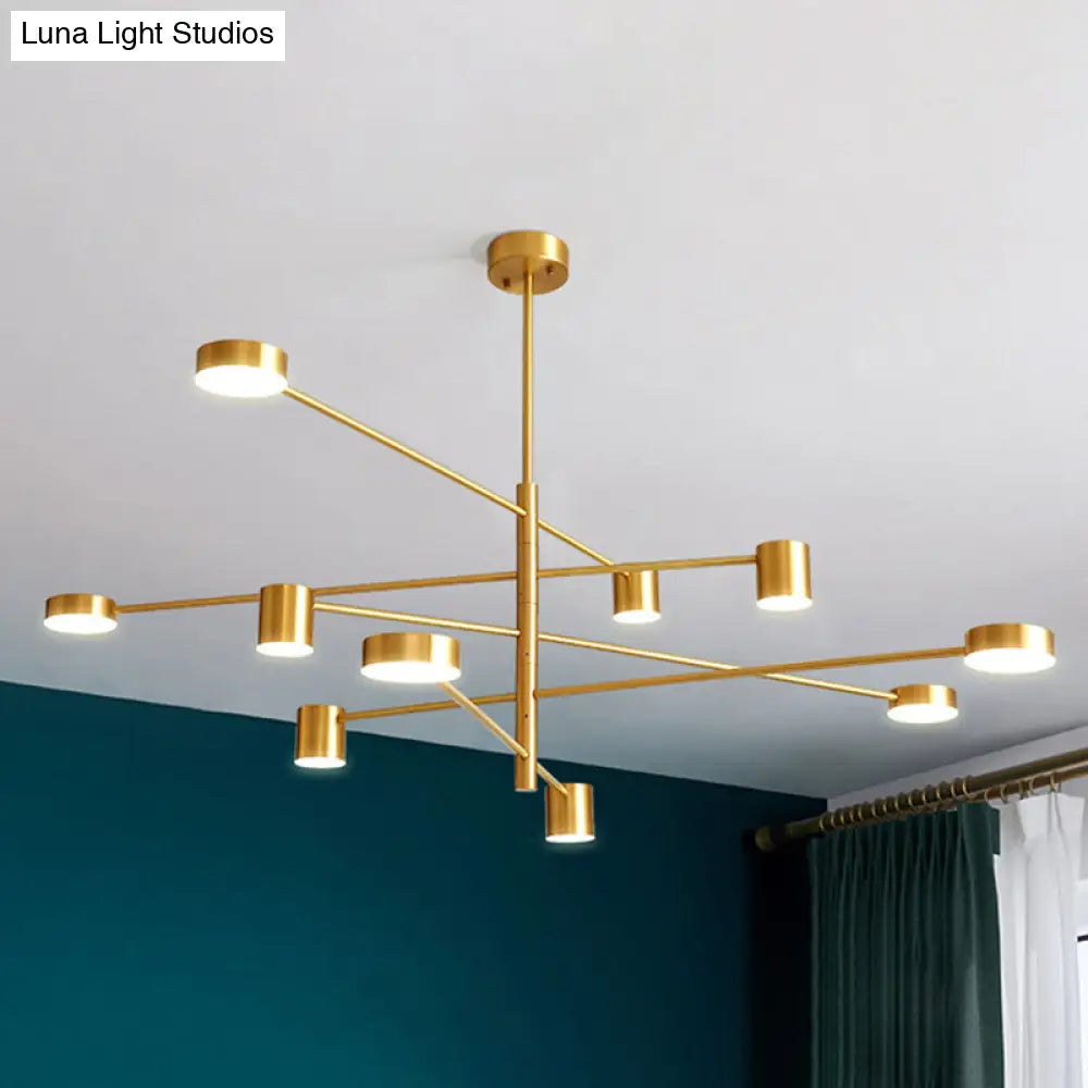 Modern Gold Pendant Ceiling Light With Flat Metal Discs 10 /