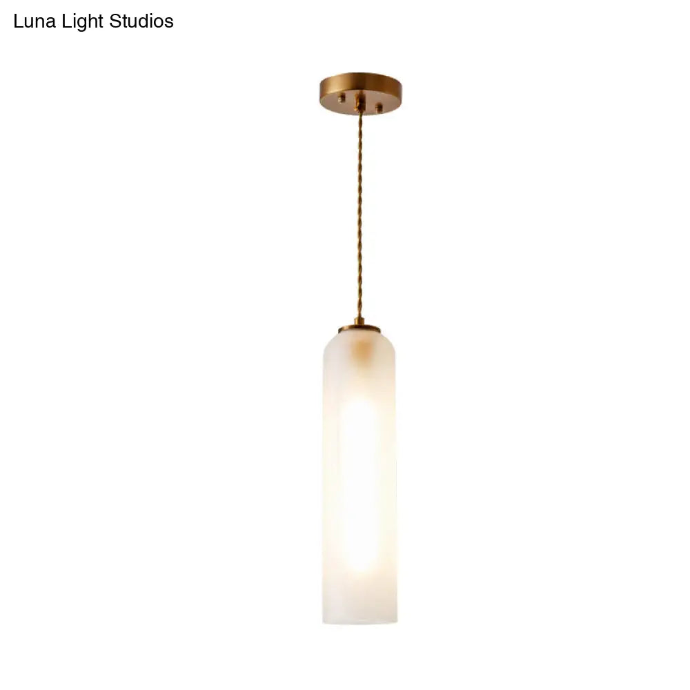 Modern White Glass Pendant Light With Gold Suspension Ideal For Dining Room Ambiance