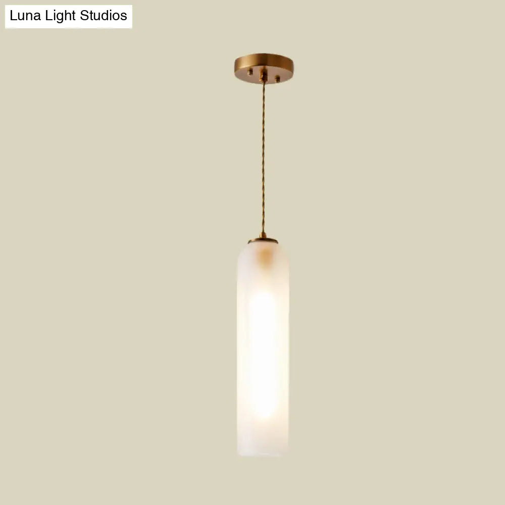 Modern Gold Pendant Light With Milk White Glass - Perfect For Dining Rooms