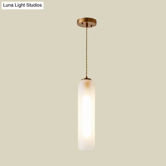 Modern Gold Pendant Light With Milk White Glass - Perfect For Dining Rooms