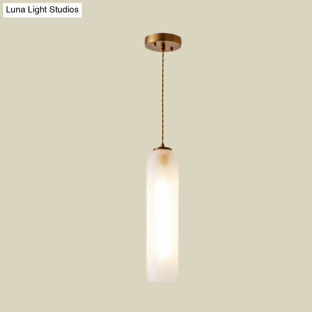 Modern White Glass Pendant Light With Gold Suspension Ideal For Dining Room Ambiance