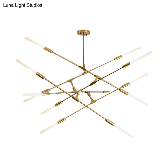 Modern Gold Pendant Light With Opal Glass Shade - Linear Hanging Fixture 4/6/8 Lights