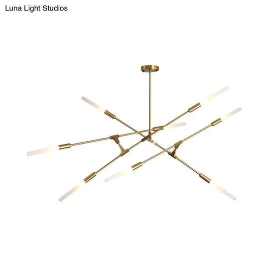 Modern Gold Pendant Light With Opal Glass Shade - Linear Hanging Fixture 4/6/8 Lights