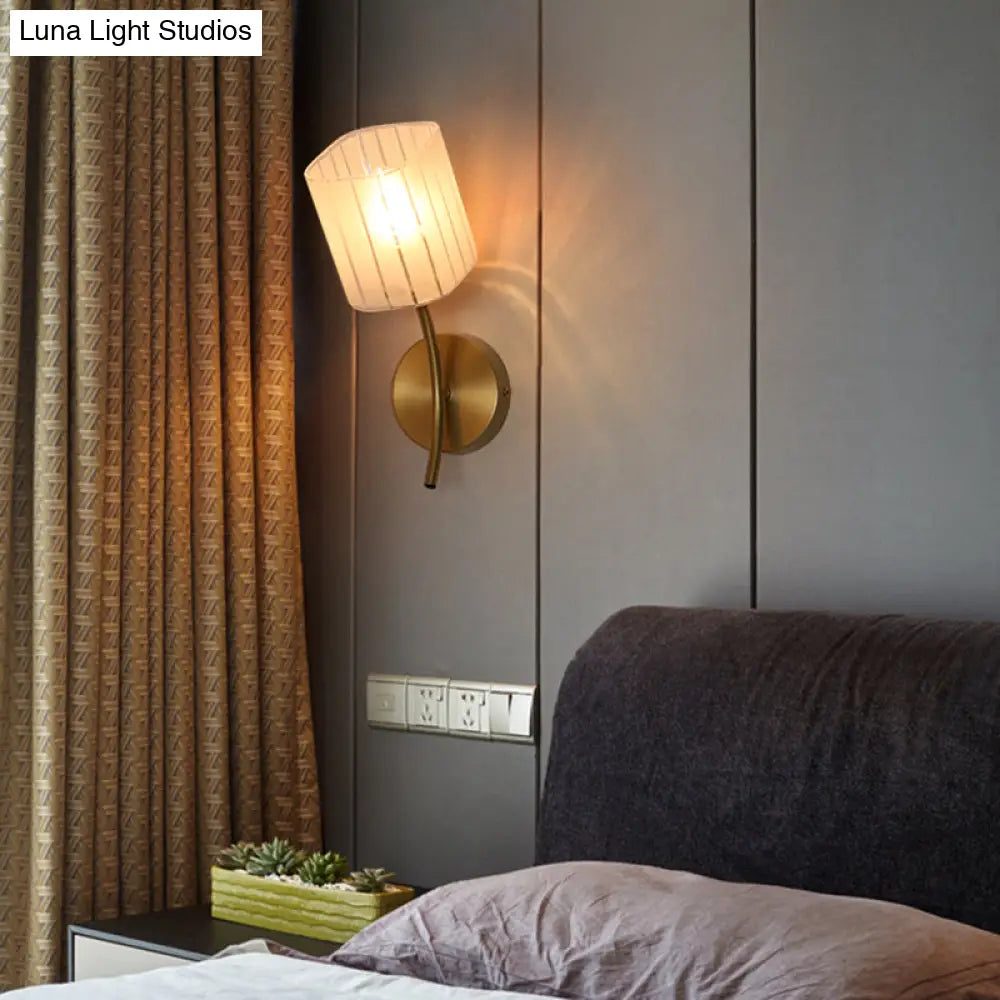 Modern Gold Rectangular Sconce Lamp - Stylish Bedroom Lighting Fixture