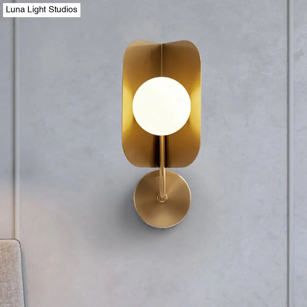 Modern Gold Sphere Metal Wall Light With Led Bulb - Stylish Mount Fixture