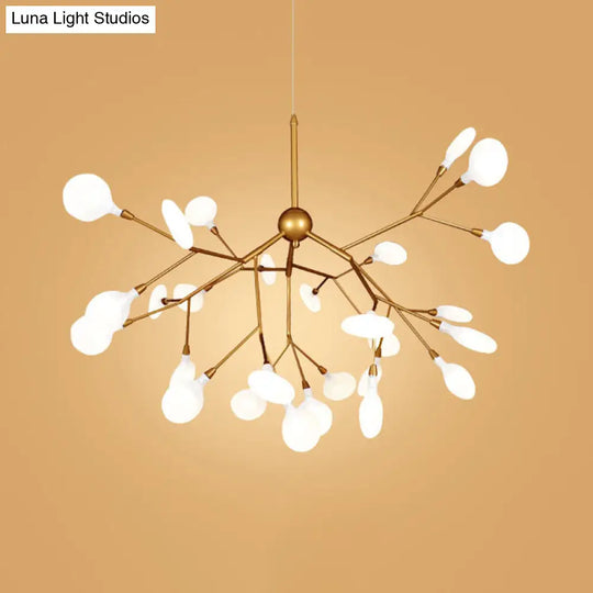 Modern Gold Sputnik Led Chandelier For Dining Room - Stylish Metal Pendant Fixture