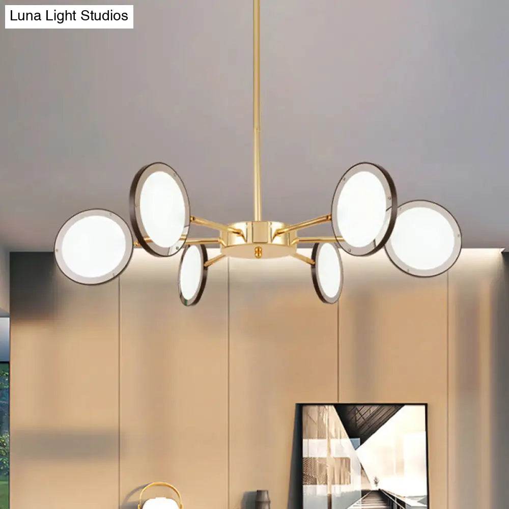 Sleek Gold Sputnik Starburst Chandelier - Modern 6/8 Lights Ceiling Light Fixture Warm/White Glow 6