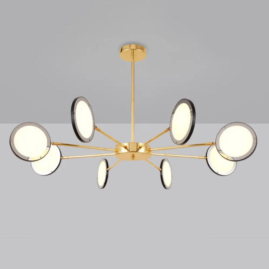 Modern Gold Sputnik Starburst Chandelier - 6/8 Light Hanging Ceiling Fixture With Warm/White