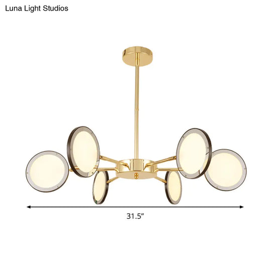 Modern Gold Sputnik Starburst Chandelier - 6/8 Light Hanging Ceiling Fixture With Warm/White