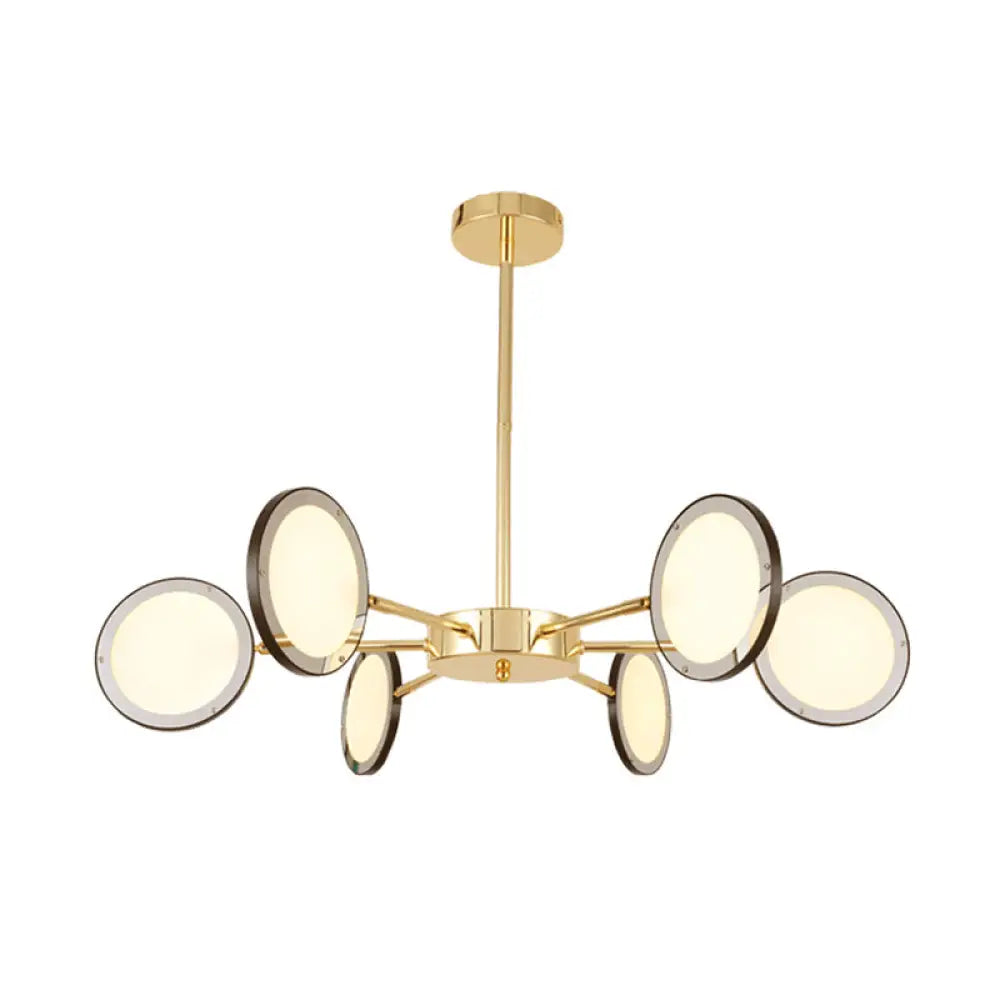 Modern Gold Sputnik Starburst Chandelier - 6/8 Light Hanging Ceiling Fixture With Warm/White