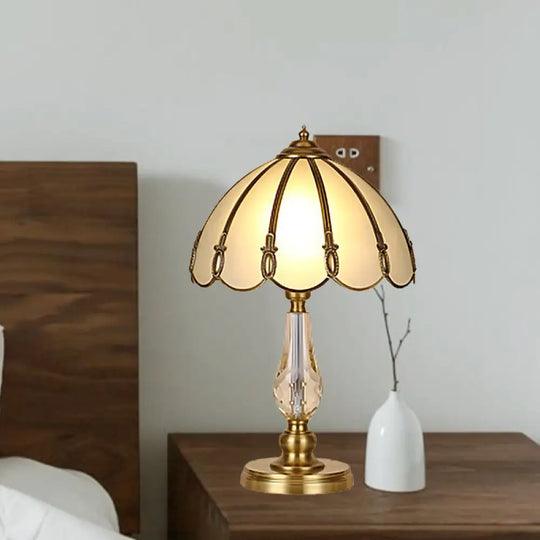 Modern Gold Table Lamp With Frosted Glass Shade - Perfect For Reading