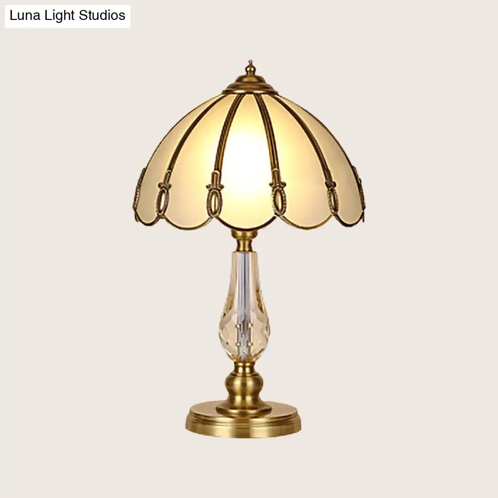 Modern Gold Table Lamp With Frosted Glass Shade - Perfect For Reading