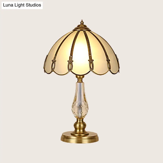 Modern Gold Table Lamp With Frosted Glass Shade - Perfect For Reading