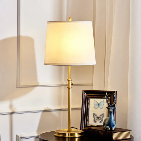 Modern Gold Tapered Nightstand Lamp - Simple 1-Light Adjustable Table Light