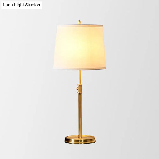 Modern Gold Tapered Nightstand Lamp - Simple 1-Light Adjustable Table Light