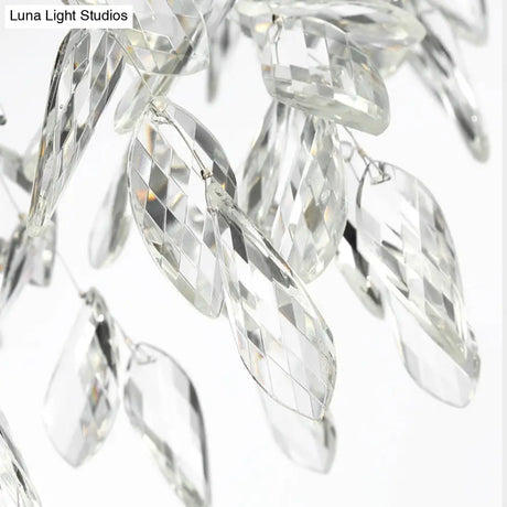 Modern Gold Teardrop Crystal Chandelier 1-Light Fixture For Hallway