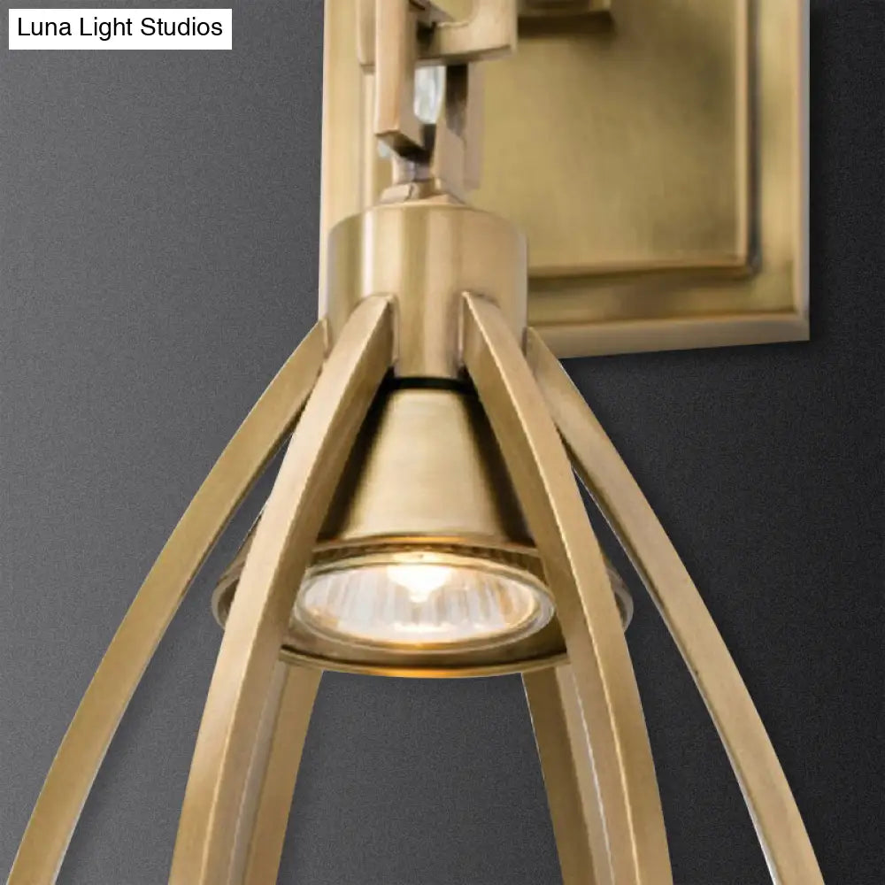 Modern Gold Teardrop Wall Sconce - Metal Surface Mount Light