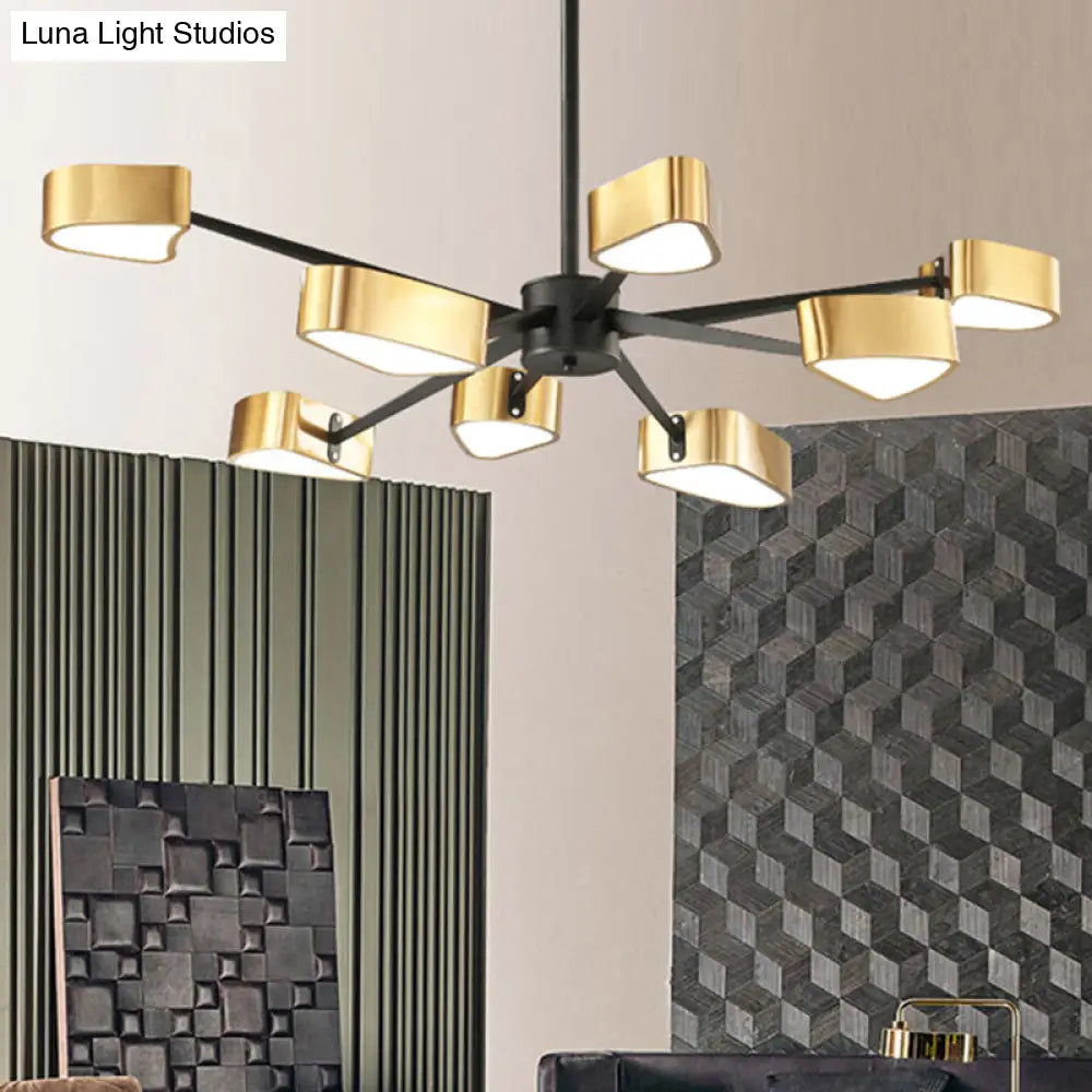Modern Gold Triangle Chandelier Ceiling Light - Stylish Metal Hanging Fixture