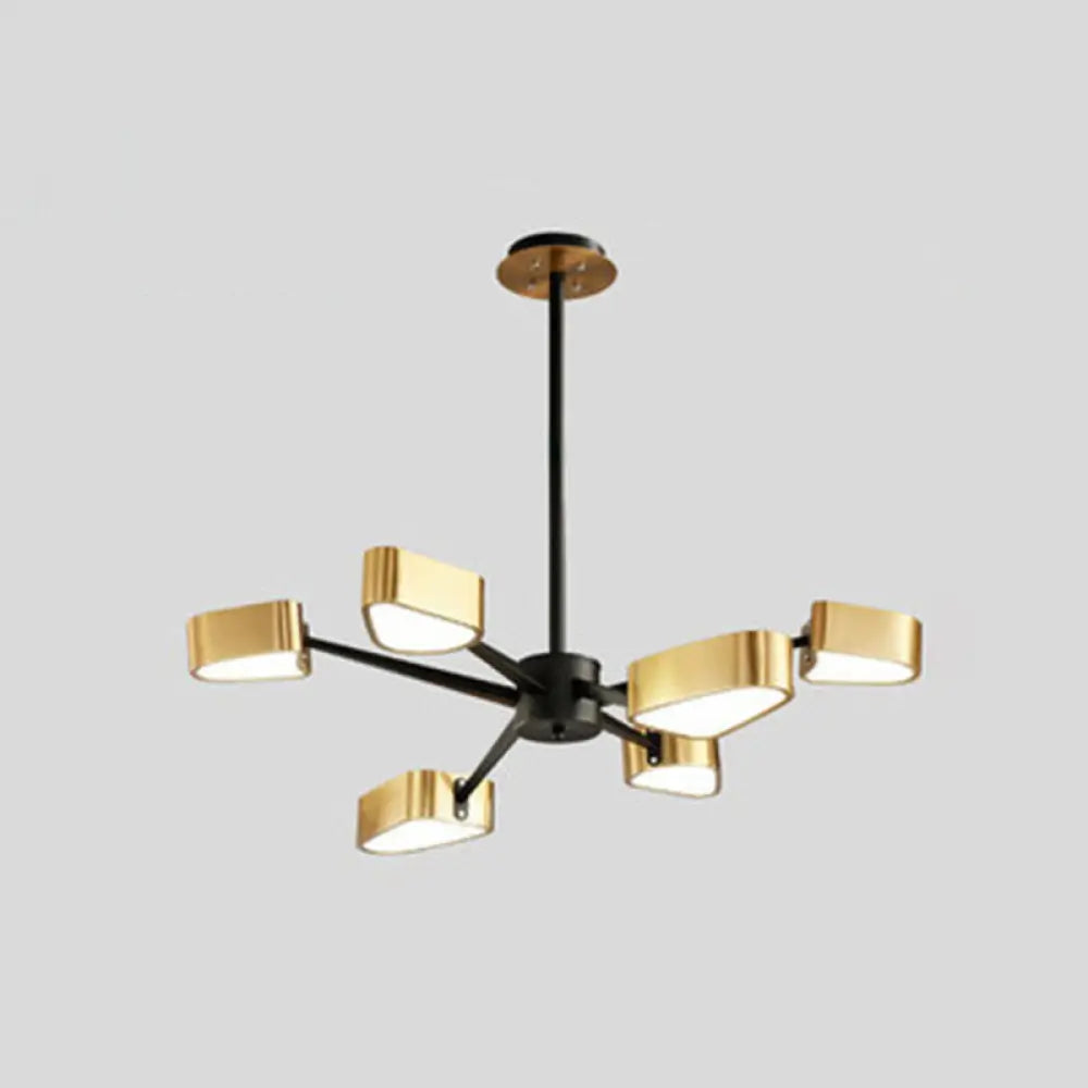 Modern Gold Triangular Chandelier Ceiling Light Fixture 6 / Black