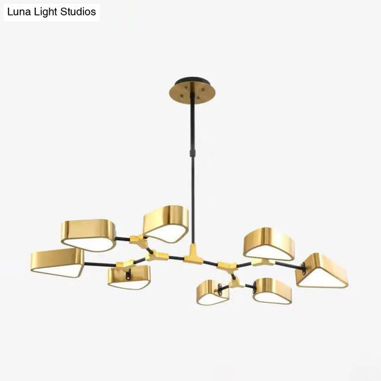 Modern Gold Triangle Chandelier Ceiling Light - Stylish Metal Hanging Fixture