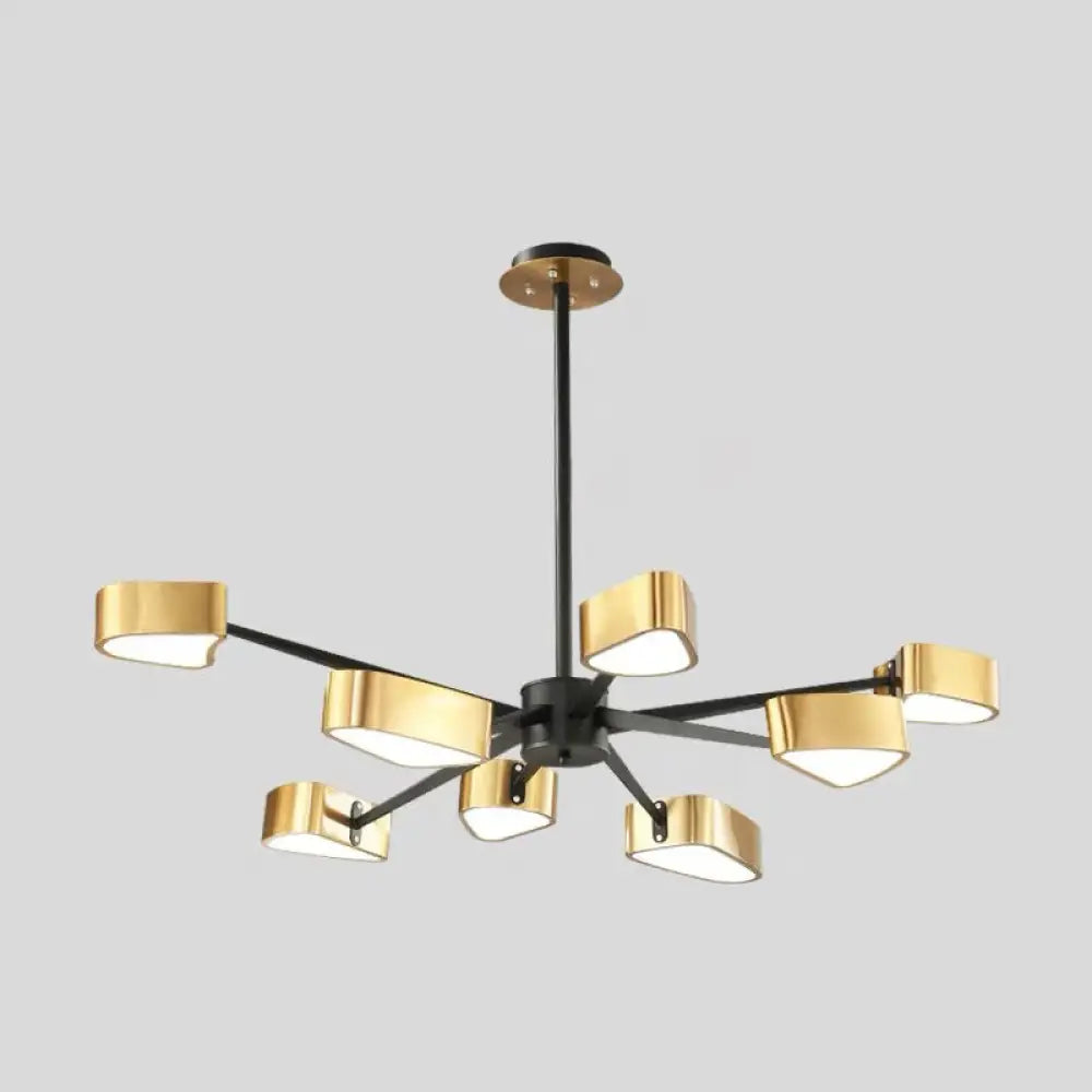 Modern Gold Triangular Chandelier Ceiling Light Fixture 8 / Black