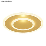 Modern Golden Geometric Flushmount Ceiling Light With Acrylic Led For Stairs