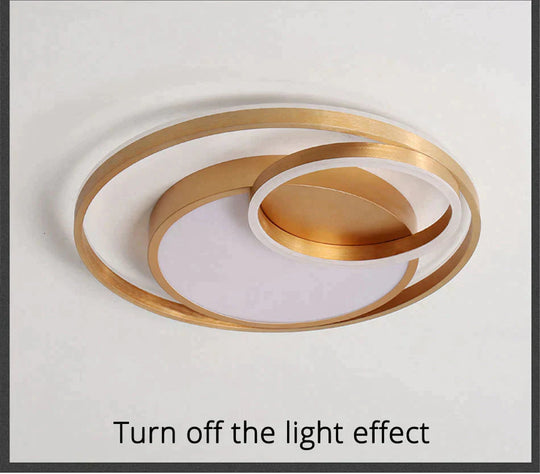 Modern Golden Round Led Ceiling Lamps Living Room Bedroom Dimmable Remote Control Acrylic Light
