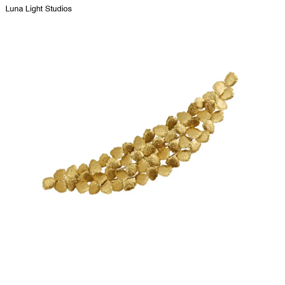 Modern Golden Wall Sconce Lamp With Aluminum Leaf Design - Ideal For Living Room Lighting