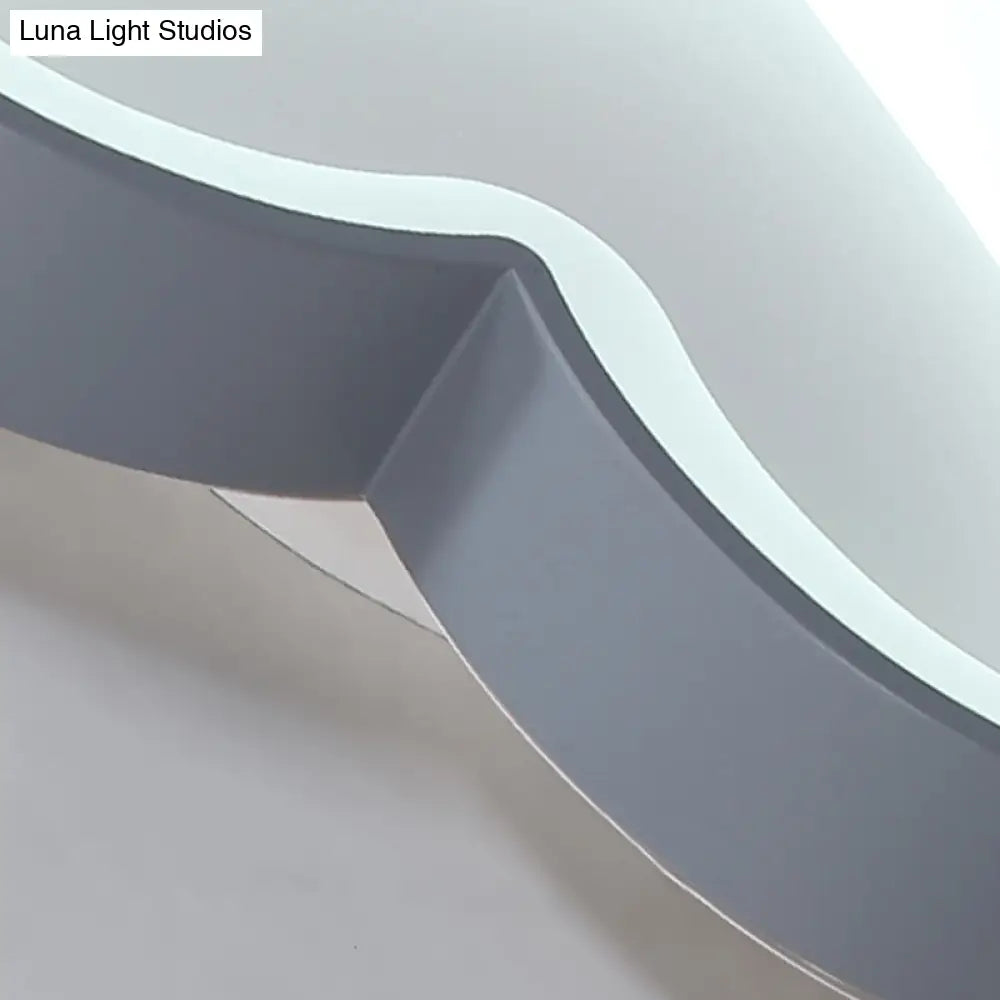 Modern Gray Acrylic Led Flush Light For Foyer Bathroom Energy-Saving Nordic Ceiling Mount