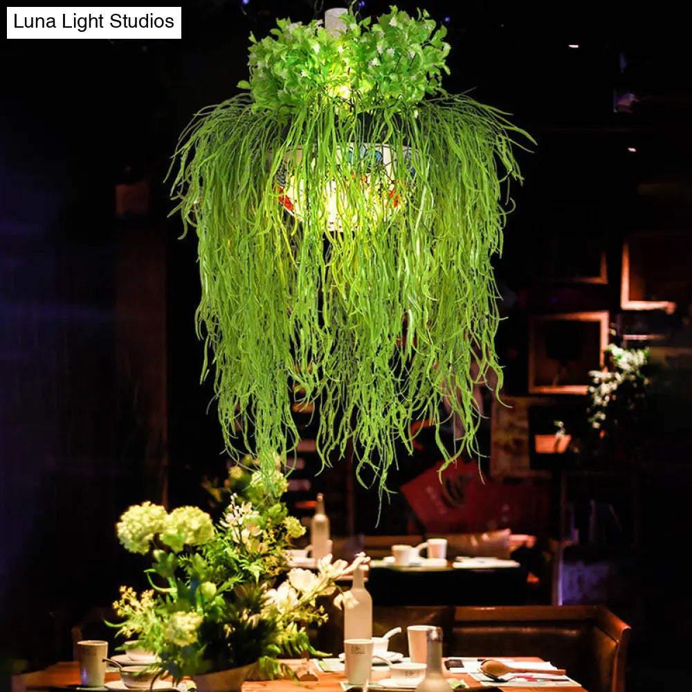 Modern Green Domed Pendant Ceiling Light With Frosted Glass - Perfect For Restaurants And Plants 1