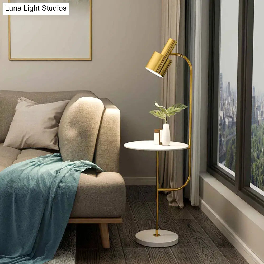 Modern Grenade Metal Floor Lamp With Tray - Perfect For Living Room