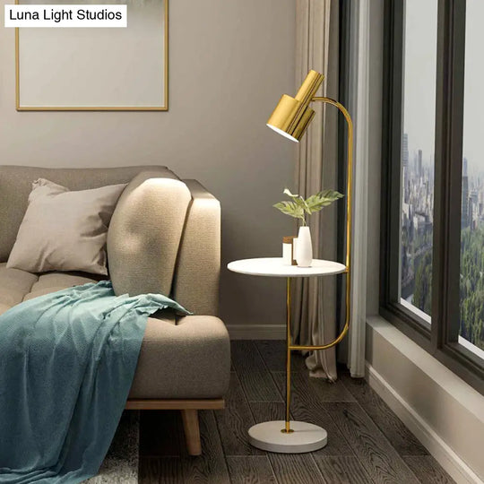 Modern Grenade Metal Floor Lamp With Tray - Perfect For Living Room