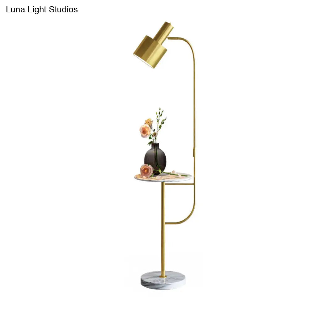 Modern Grenade Metal Floor Lamp With Tray - Perfect For Living Room