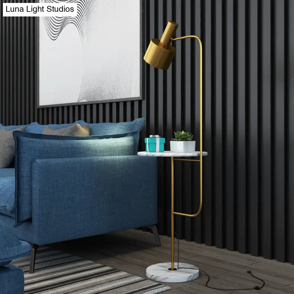 Modern Grenade Metal Floor Lamp With Tray - Perfect For Living Room