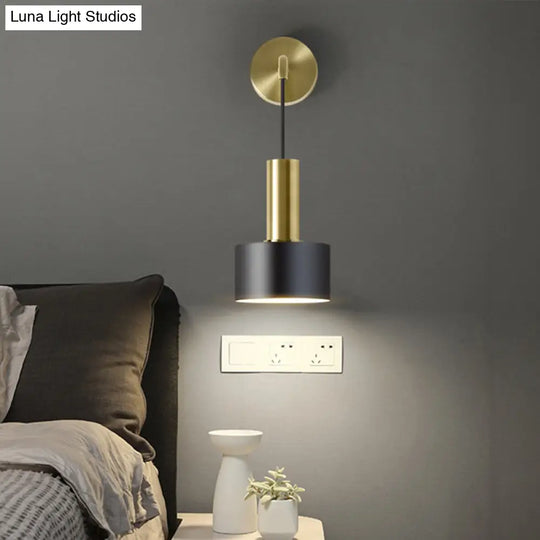 Modern Grenade Shaped Wall Lamp - Metallic Single Bedside Lighting Fixture