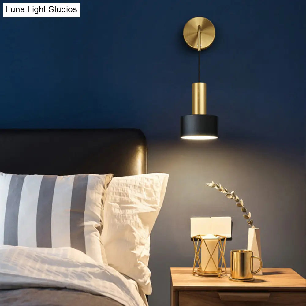 Modern Grenade Shaped Wall Lamp - Metallic Single Bedside Lighting Fixture