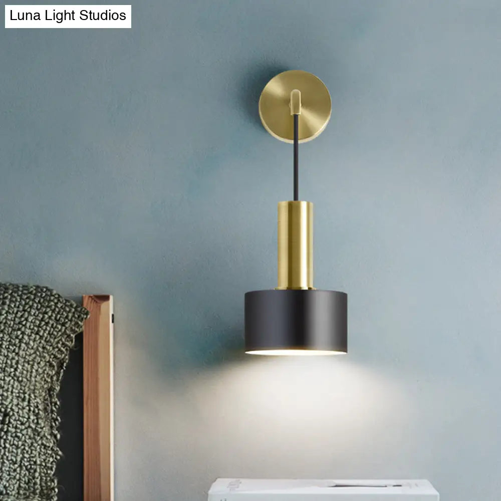 Modern Grenade Shaped Wall Lamp - Metallic Single Bedside Lighting Fixture