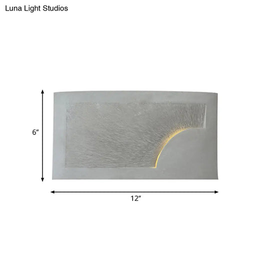 Modern Grey Cement Wall Light For Bedside - Rectangle Mount Fixture