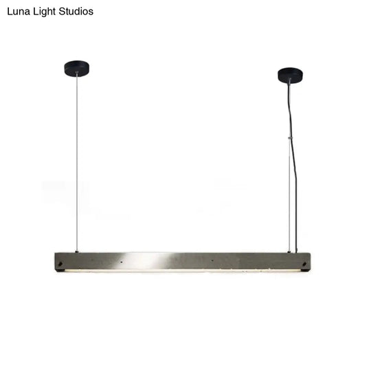 Modern Grey Linear Pendant Light 1 Head Simplicity Cement Dining Room Ceiling Hanging Lamp