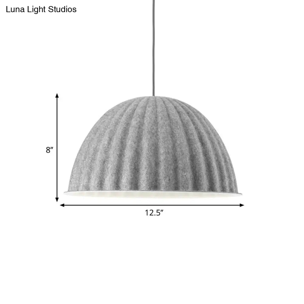 Modern Grey Bowl Metal Pendant Light For Living Room Ceiling - 1 Head Suspension Lamp