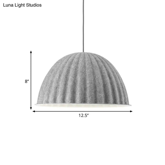 Modern Grey Bowl Metal Pendant Light For Living Room Ceiling - 1 Head Suspension Lamp