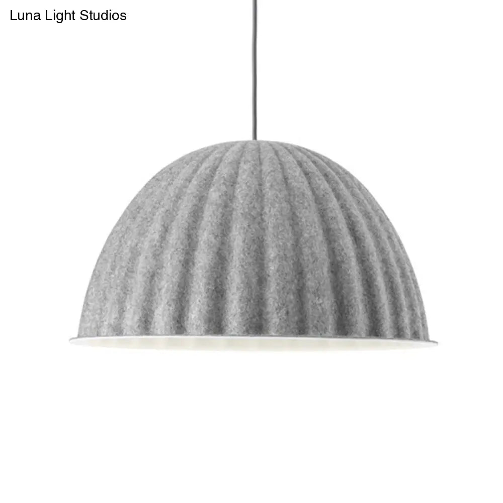 Modern Grey Bowl Metal Pendant Light For Living Room Ceiling - 1 Head Suspension Lamp