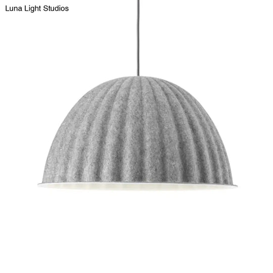 Modern Grey Pendant Light With Bowl Metal Shade For Living Room Ceiling