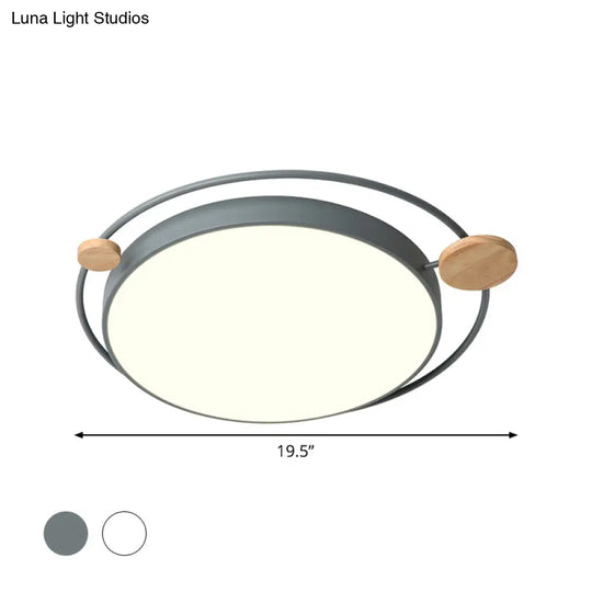 Modern Grey/White Led Flush Mount Ceiling Light Simple Style 19.5’/23.5’ Width
