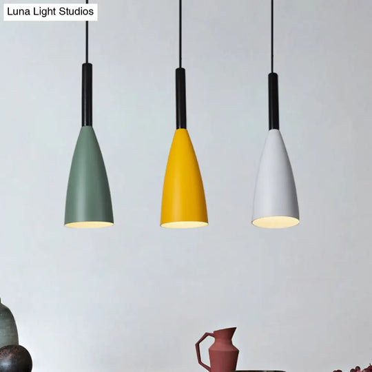 Modern Grey/White/Pink Tapered Pendant Light Fixture For Chic Table Decor