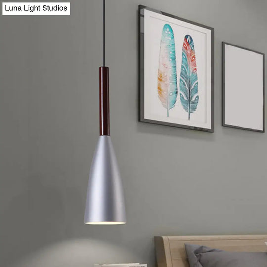 Modern Grey/White/Pink Tapered Pendant Light Fixture For Chic Table Decor