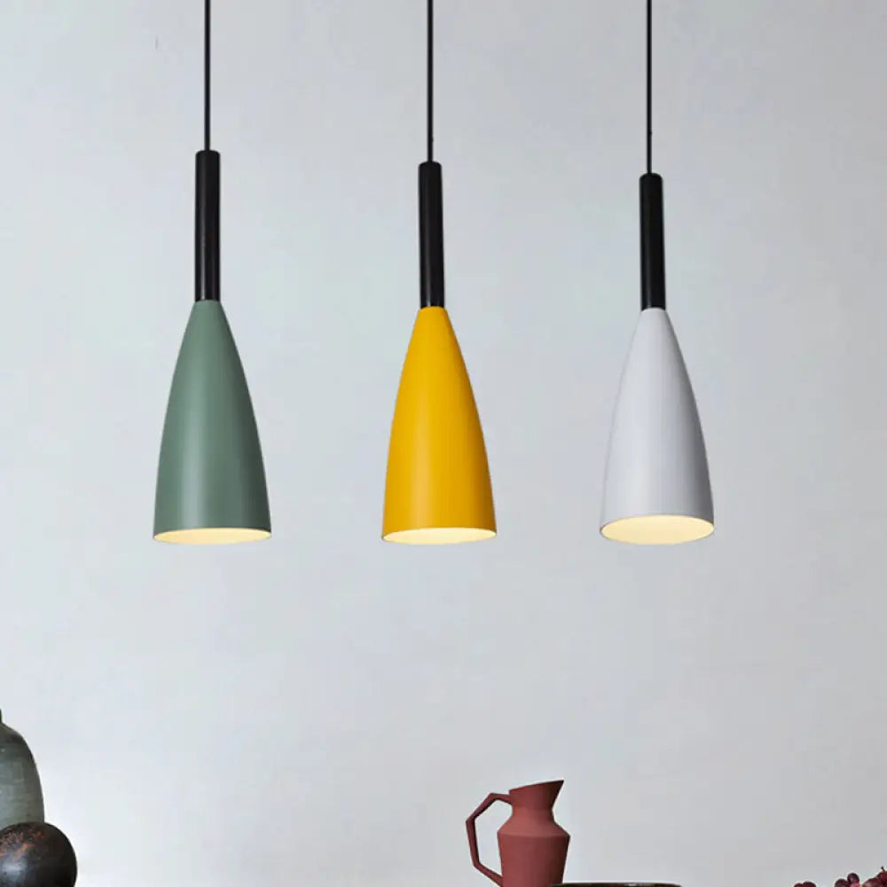 Modern Grey/White/Pink Tapered Pendant Light Fixture For Chic Table Decor Green