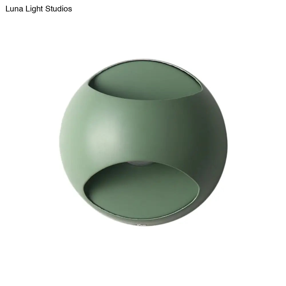 Modern Half-Globe Wall Sconce For Study Room - Sleek Plastic Design