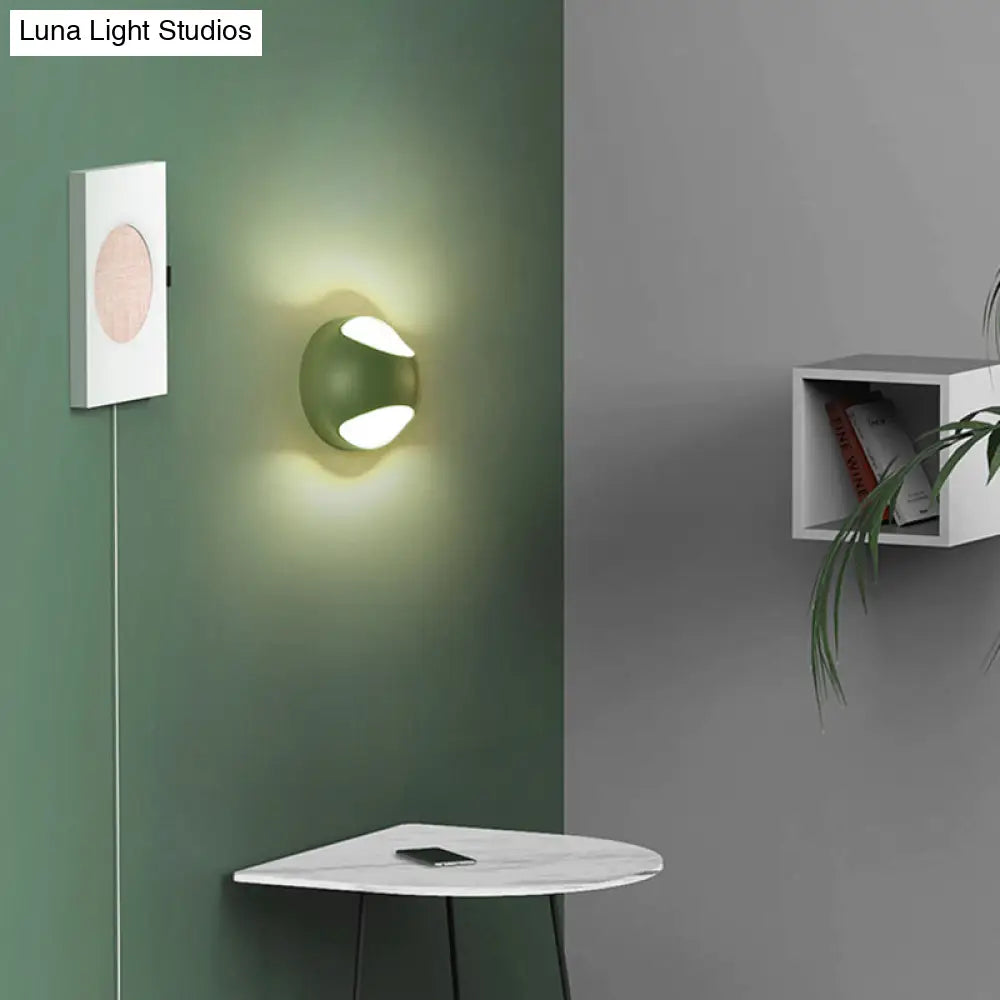 Modern Half-Globe Wall Sconce For Study Room - Sleek Plastic Design